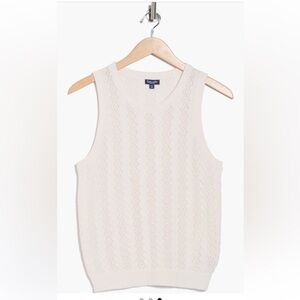 NWT Splendid Cable and Pointelle Sleeveless Sweater Vest